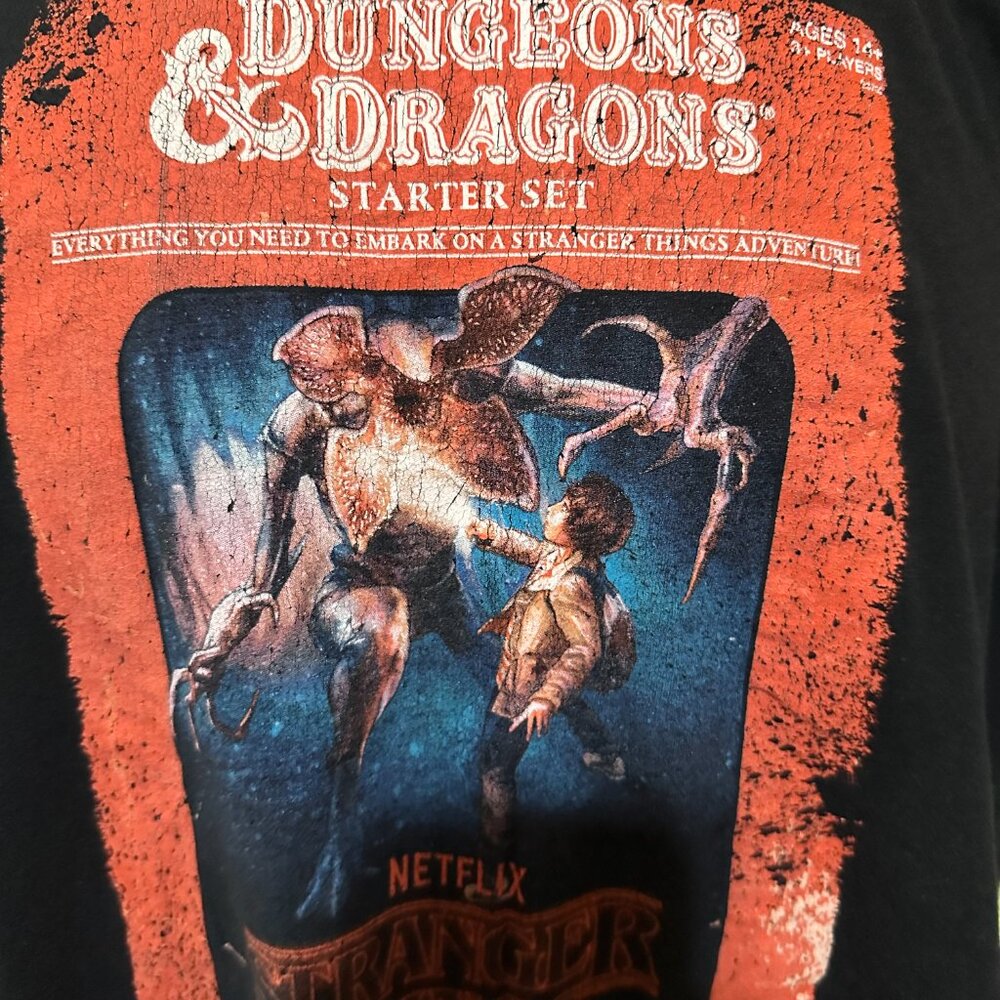Dungeons & Dragons Starter Set Stranger Things Men's Black T Shirt 2XL XXL - Picture 2 of 3